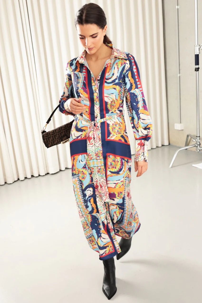 St Lucia Boutique Indie long sleeve maxi dress - multi - Shop women's dresses at St Lucia Boutique
