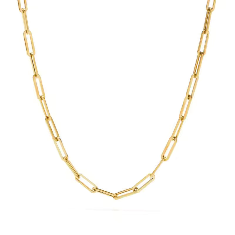 Paperclip 18k gold plated necklace