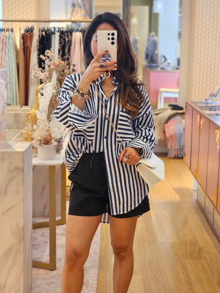 St Lucia Boutique Ada Shirt - Blue Stripe - Shop women's Shirts at St Lucia Boutique