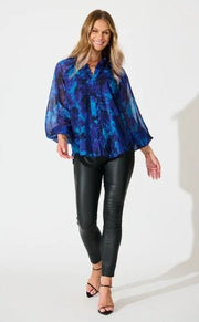 St Lucia Boutique Addison Blouse - Blue - Shop women's Tops at St Lucia Boutique