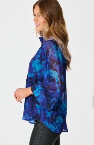 St Lucia Boutique Addison Blouse - Blue - Shop women's Tops at St Lucia Boutique