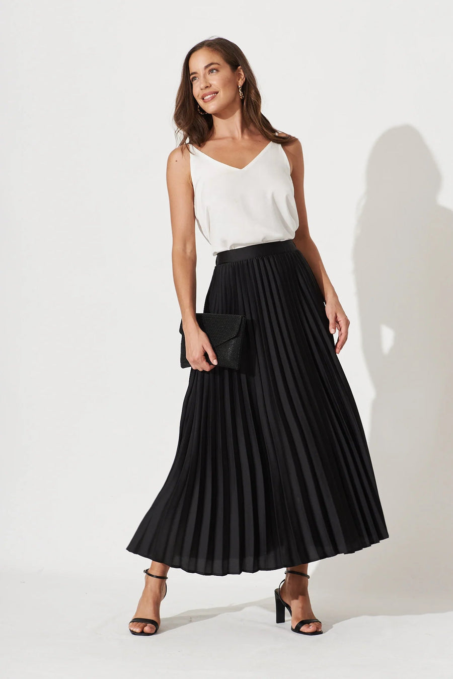 St Lucia Boutique Alice pleated maxi skirt - black - Shop women's at St Lucia Boutique