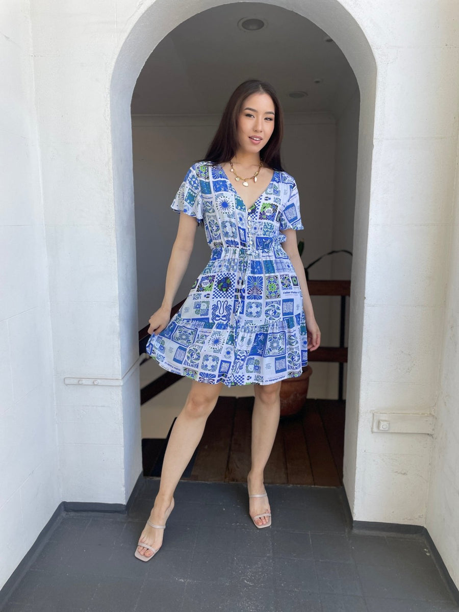 St Lucia Boutique Alyx Mini Dress - Multi - Shop women's Dresses at St Lucia Boutique