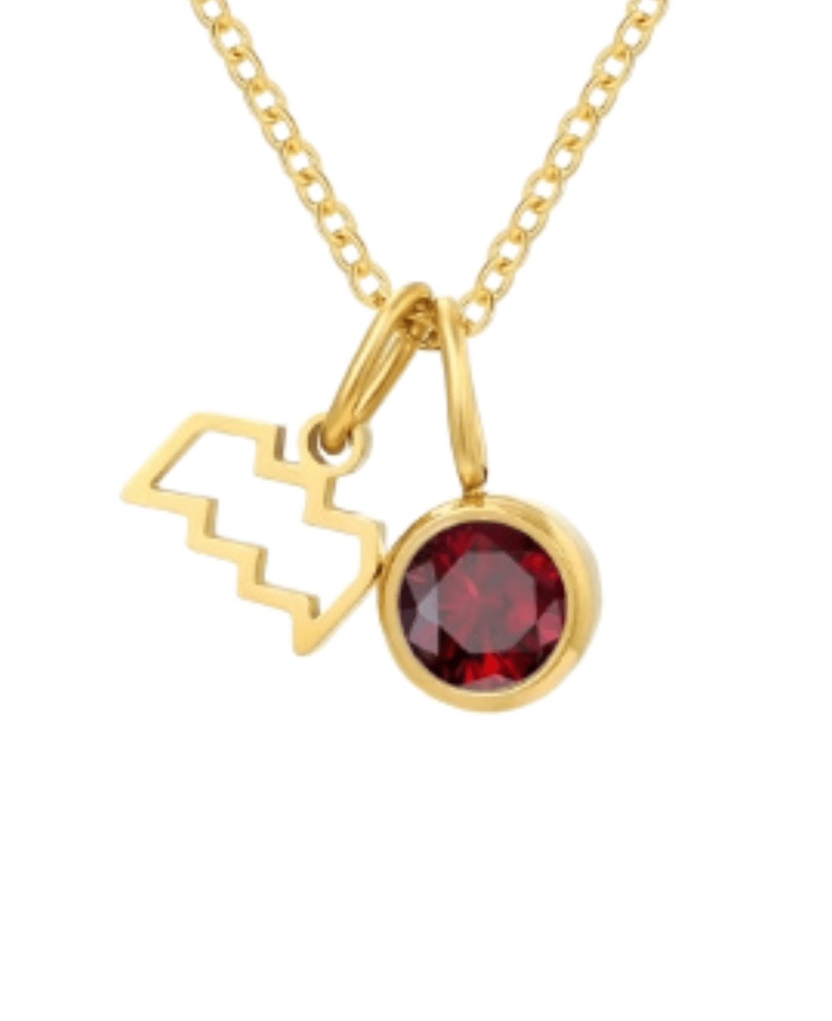 St Lucia Boutique Aquarius Stone Necklace - Red/18k Gold Plated - Shop women's Accessories at St Lucia Boutique