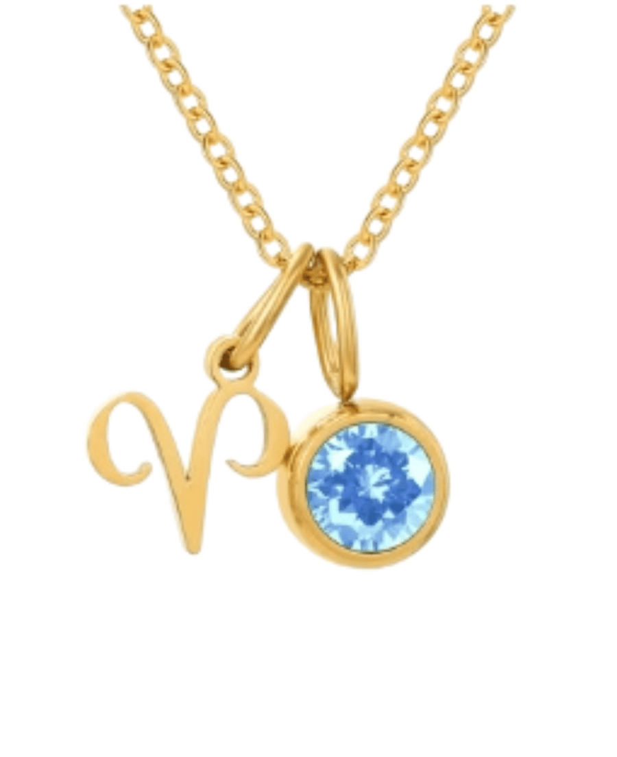 St Lucia Boutique Aries Stone Necklace - Blue/18k Gold Plated - Shop women's Accessories at St Lucia Boutique