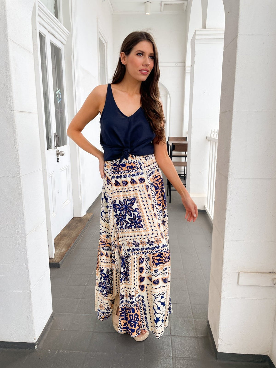 St Lucia Boutique Asher Maxi Skirt - multi Print - Shop women's Skirts at St Lucia Boutique