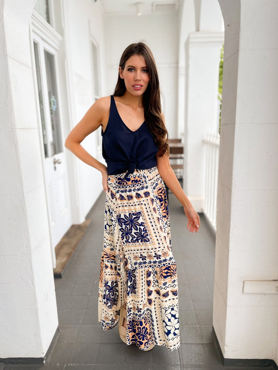 St Lucia Boutique Asher Maxi Skirt - multi Print - Shop women's Skirts at St Lucia Boutique