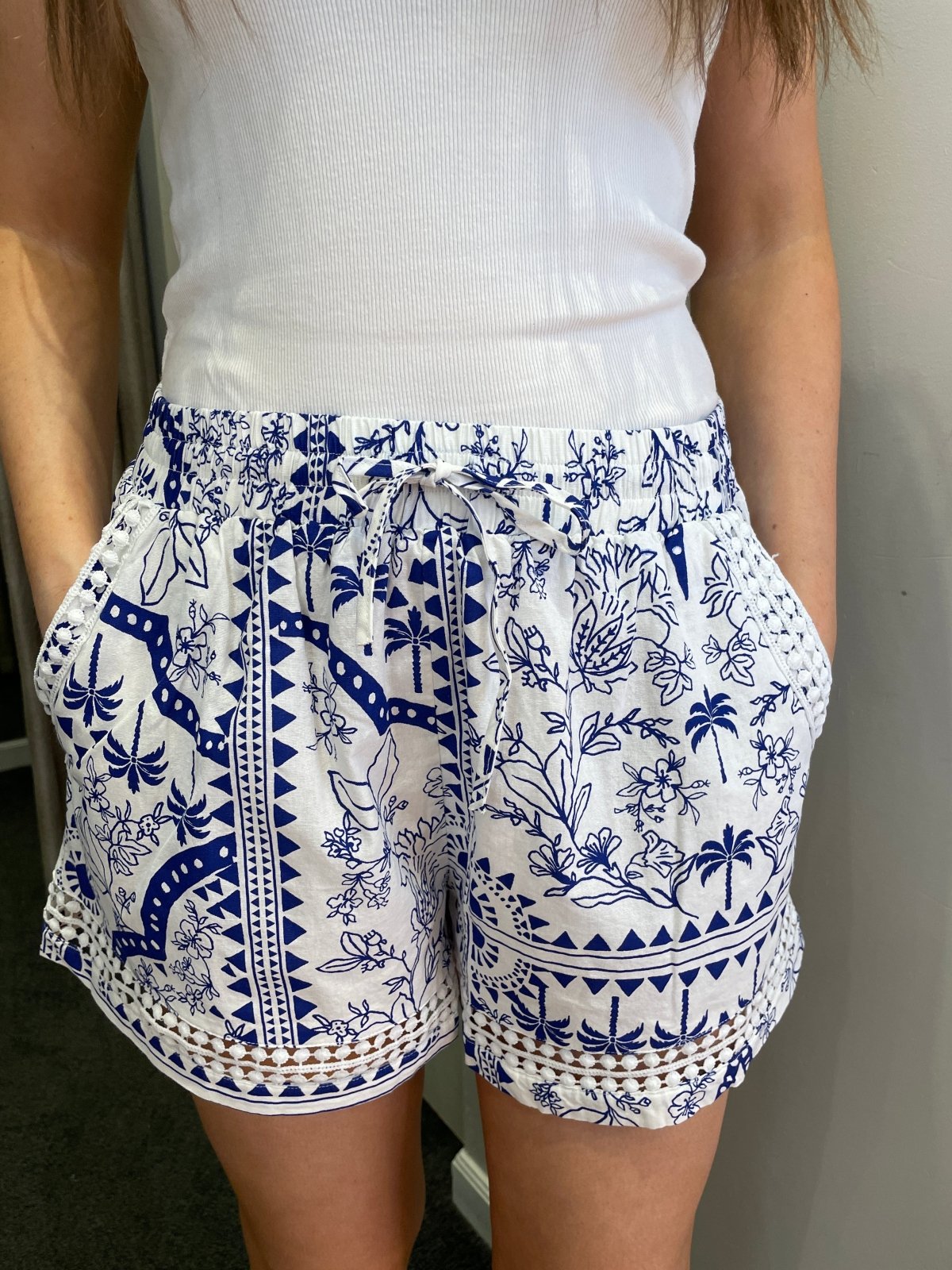 St Lucia Boutique Athena Short - Blue/White - Shop women's at St Lucia Boutique