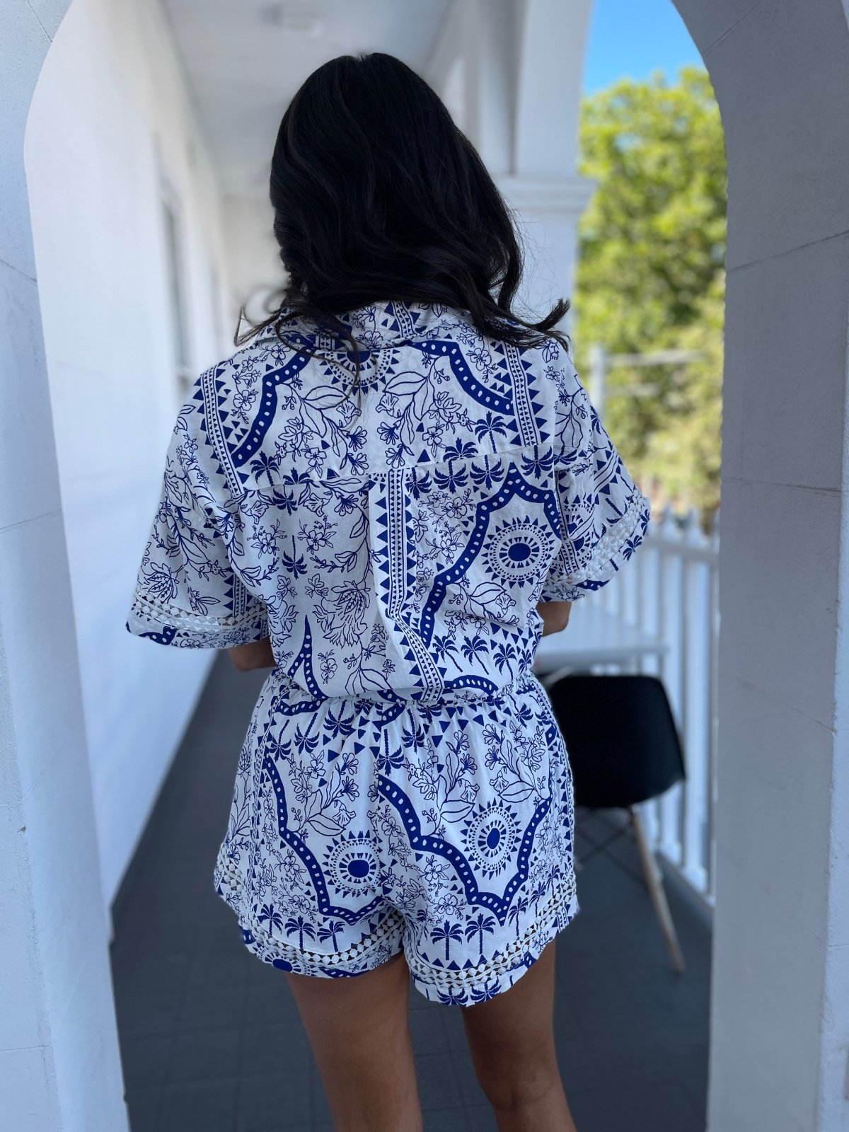 St Lucia Boutique Athena Short - Blue/White - Shop women's at St Lucia Boutique