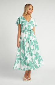 St Lucia Boutique Bettina Maxi Dress - Floral Green - Shop women's Dresses at St Lucia Boutique