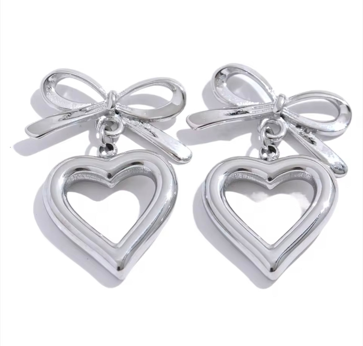 St Lucia Boutique Bow drop earrings - sterling silver - Shop women's at St Lucia Boutique