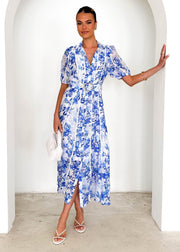 St Lucia Boutique Cassie Maxi Dress - Blue/Ivory - Shop women's Dresses at St Lucia Boutique