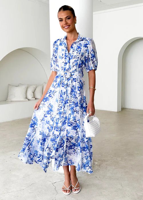 St Lucia Boutique Cassie Maxi Dress - Blue/Ivory - Shop women's Dresses at St Lucia Boutique