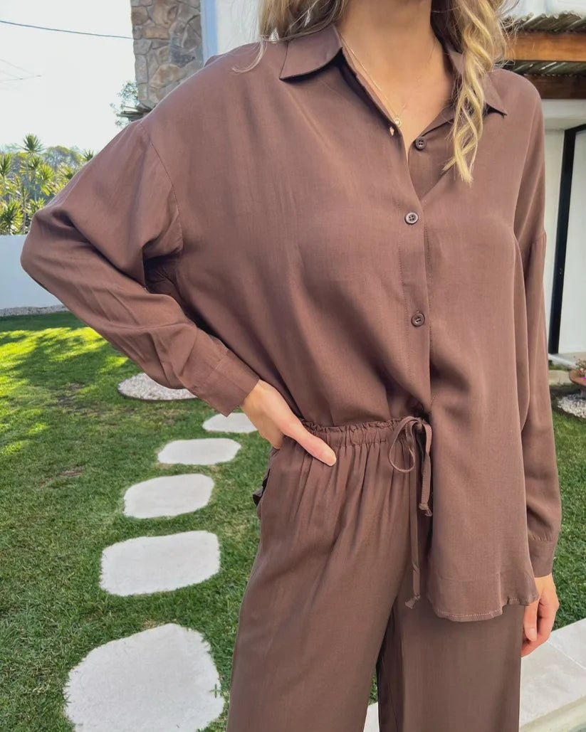 St Lucia Boutique Cocoa Drift-shirt - Shop women's at St Lucia Boutique