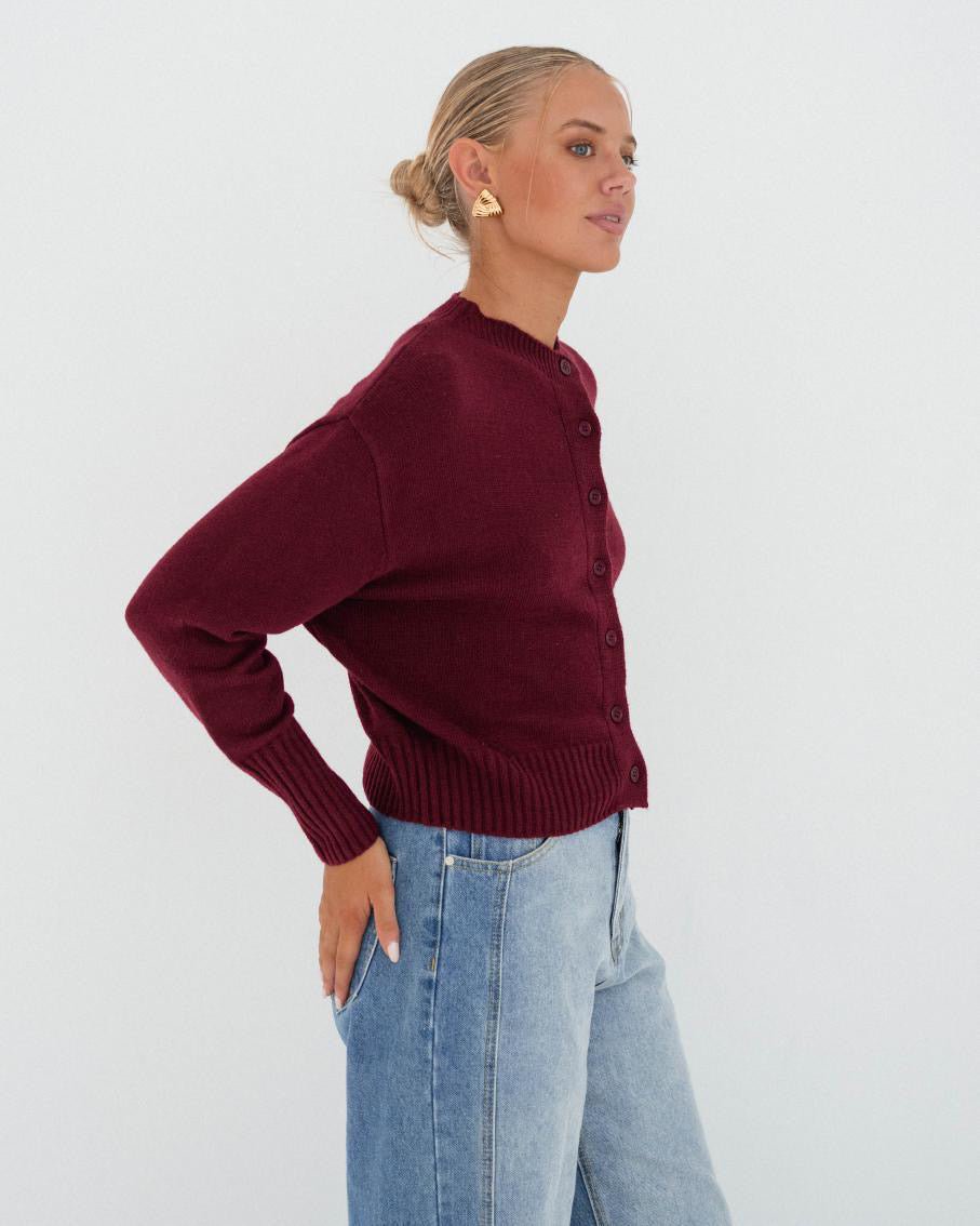 St Lucia Boutique Cranberry Merlot Cardigan - Shop women's at St Lucia Boutique