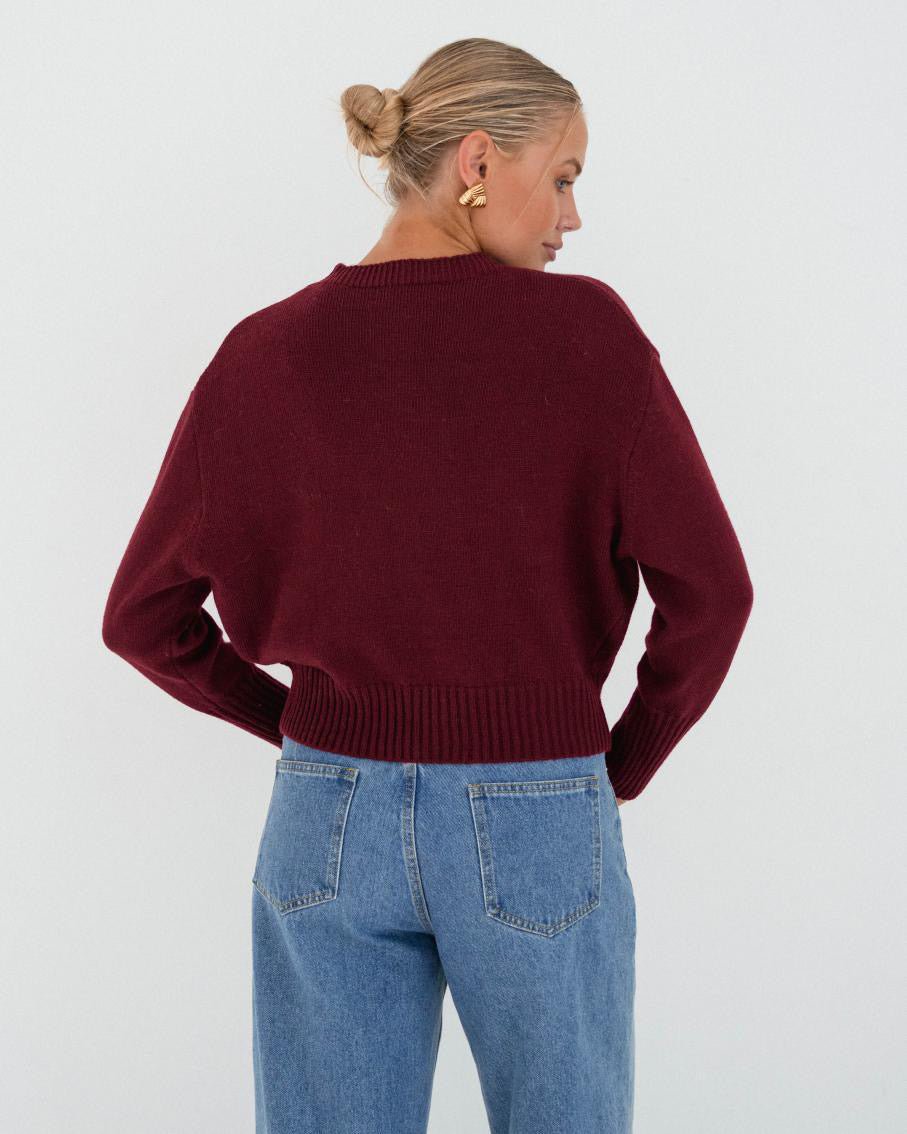St Lucia Boutique Cranberry Merlot Cardigan - Shop women's at St Lucia Boutique