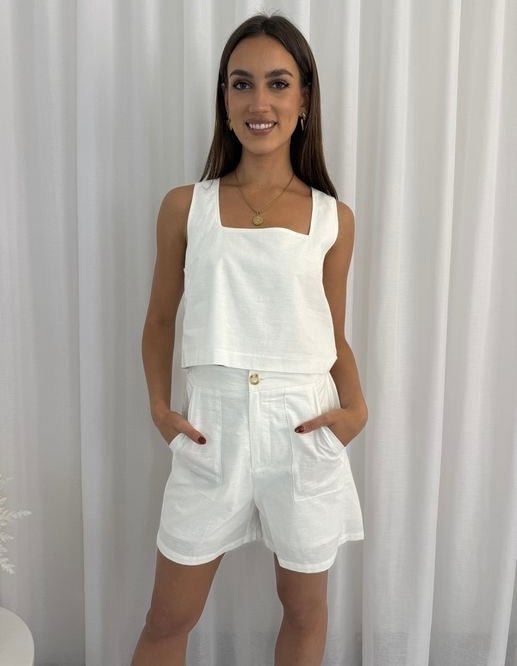 St Lucia Boutique Daphne shorts - white - Shop women's at St Lucia Boutique