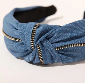 St Lucia Boutique Denim zip headband - denim - Shop women's at St Lucia Boutique