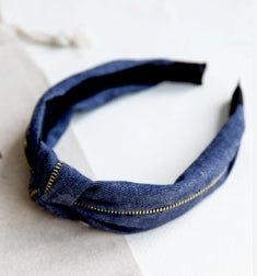 St Lucia Boutique Denim zip headband - denim - Shop women's at St Lucia Boutique