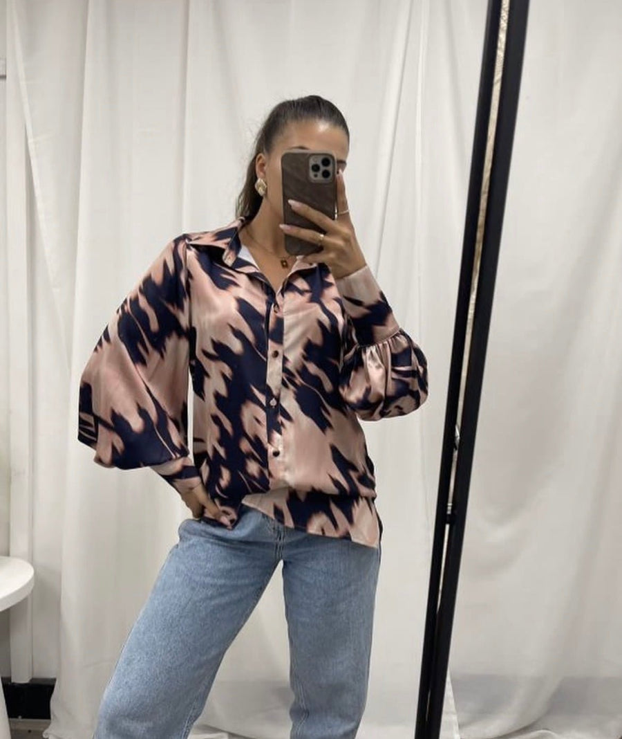 St Lucia Boutique Dion blouse - salmon/midnight - Shop women's Tops at St Lucia Boutique