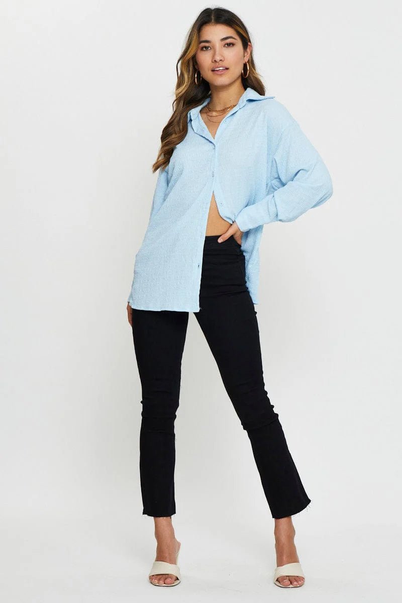 St Lucia Boutique Dove Shirt - Sky Blue - Shop women's Shirts at St Lucia Boutique