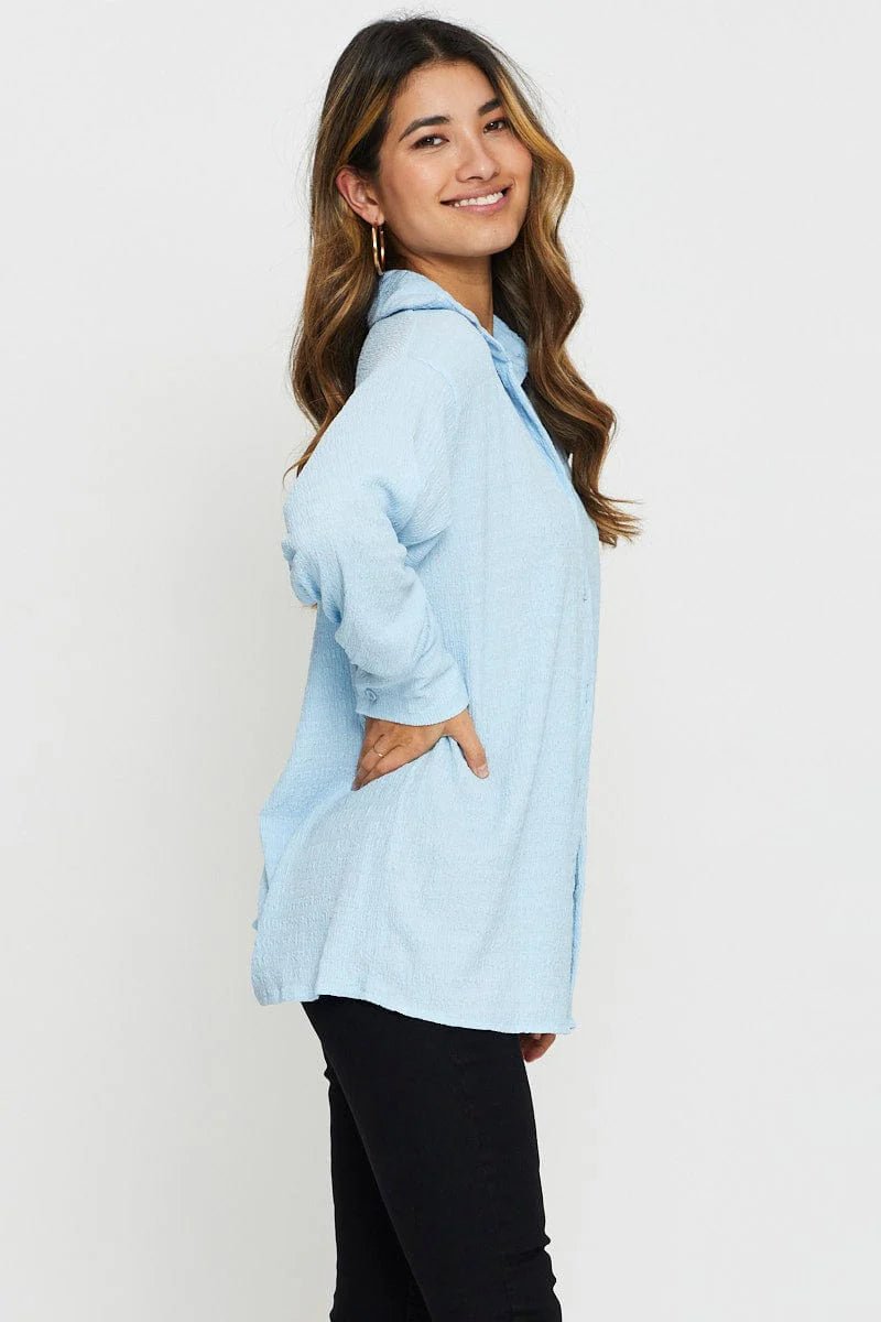 St Lucia Boutique Dove Shirt - Sky Blue - Shop women's Shirts at St Lucia Boutique