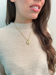 St Lucia Boutique Envious heart necklace - green/18k gold plated - Shop women's at St Lucia Boutique