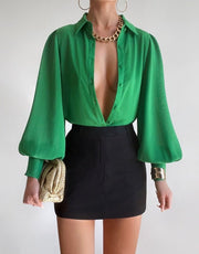 St Lucia Boutique Evie Blouse - Green - Shop women's Tops at St Lucia Boutique