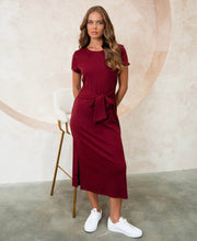 St Lucia Boutique Francesca tie up dress - wine - Shop women's Dresses at St Lucia Boutique