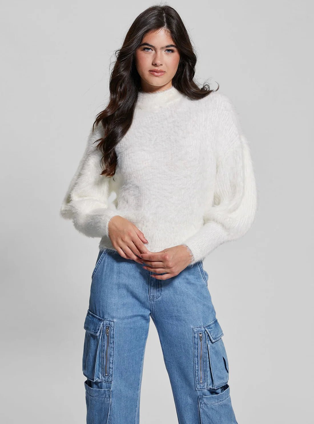St Lucia Boutique Fuzzy white jumper - Shop women's at St Lucia Boutique