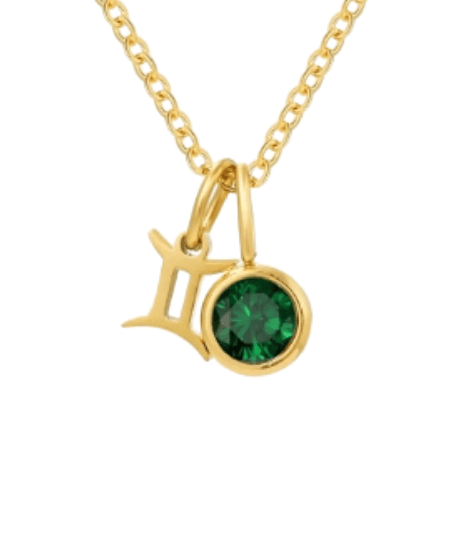 St Lucia Boutique Gemini Stone Necklace - Emerald/18k Gold plated - Shop women's Accessories at St Lucia Boutique