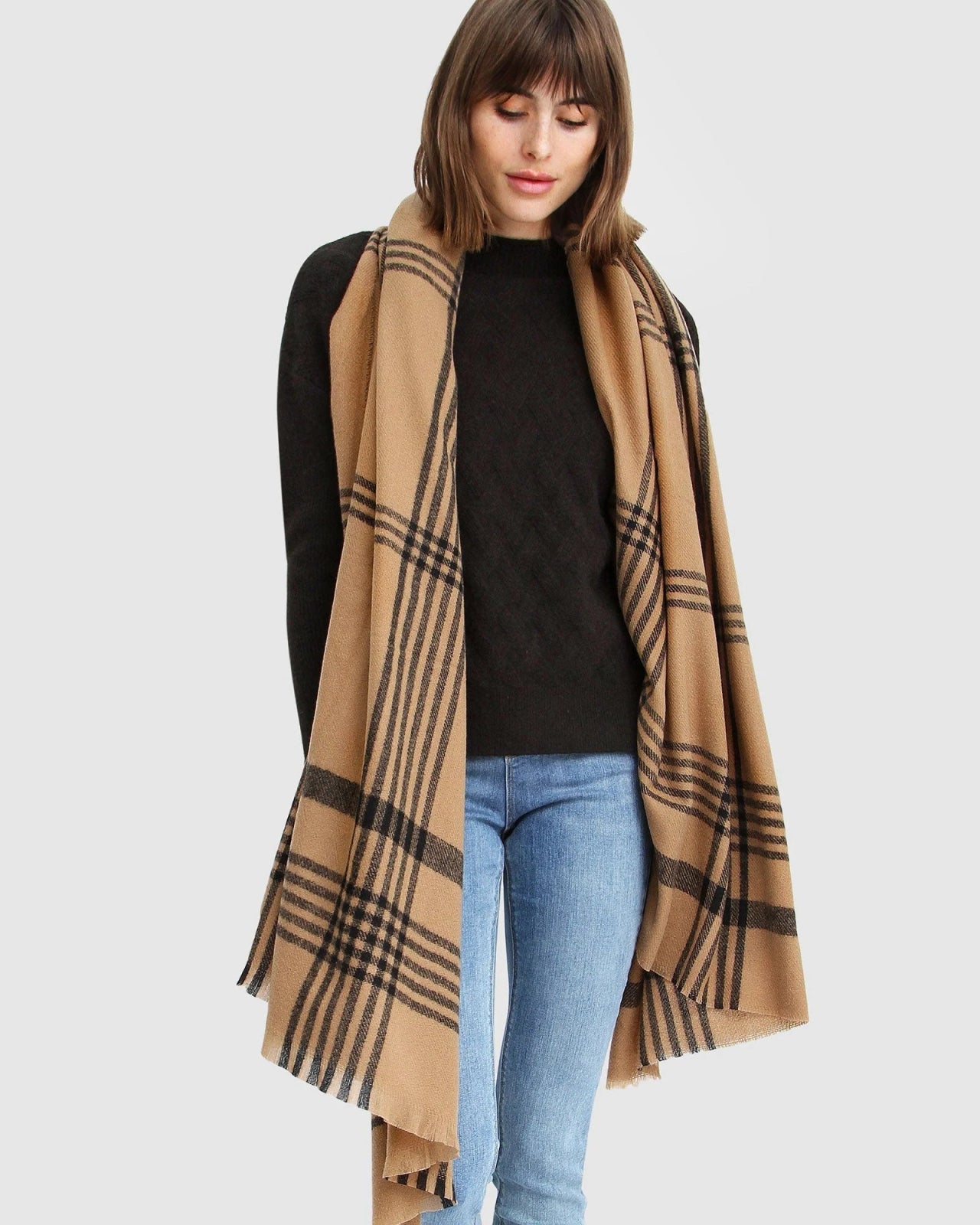 St Lucia Boutique Golden Hour Check scarf - Shop women's at St Lucia Boutique