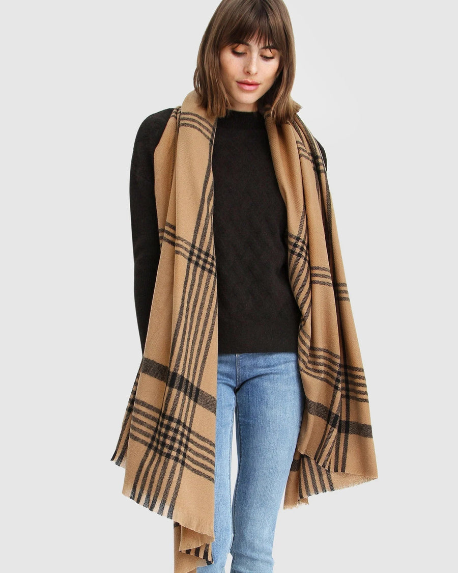 St Lucia Boutique Golden Hour Check scarf - Shop women's at St Lucia Boutique