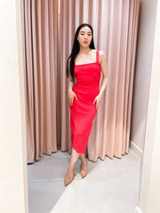 St Lucia Boutique Hailey textured knit midi dress - red - Shop women's Dresses at St Lucia Boutique