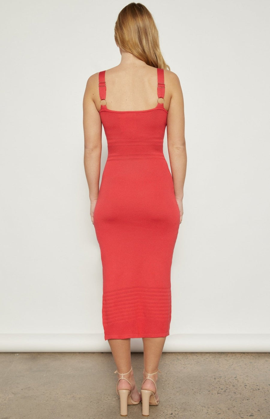 St Lucia Boutique Hailey textured knit midi dress - red - Shop women's Dresses at St Lucia Boutique