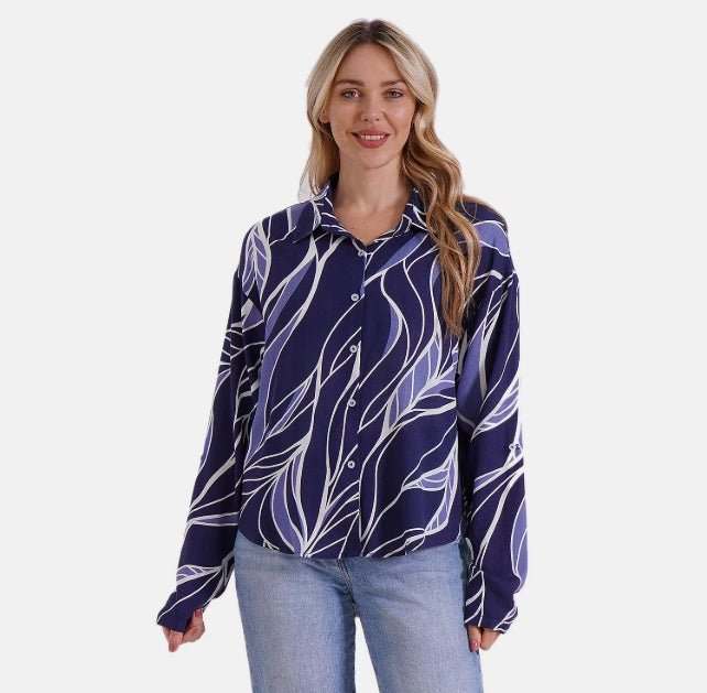 St Lucia Boutique Haymitch Blouse - Navy - Shop women's Tops at St Lucia Boutique