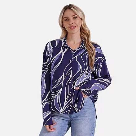 St Lucia Boutique Haymitch Blouse - Navy - Shop women's Tops at St Lucia Boutique