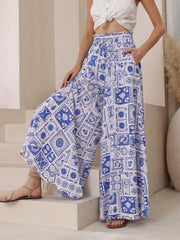 St Lucia Boutique Henry Pant - Blue/White Print - Shop women's at St Lucia Boutique