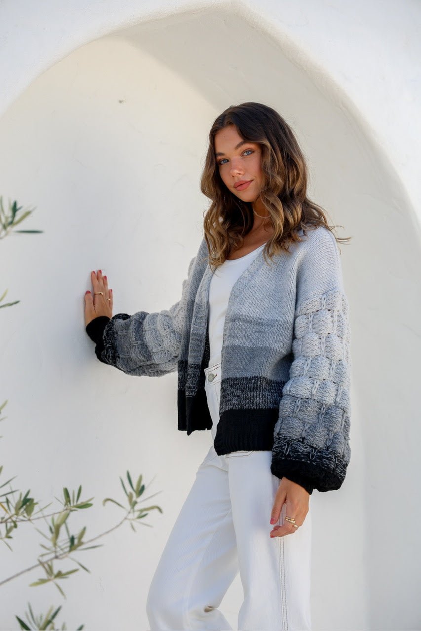 St Lucia Boutique Honey pot knit cardigan - grey ombré - Shop women's Knitwear at St Lucia Boutique