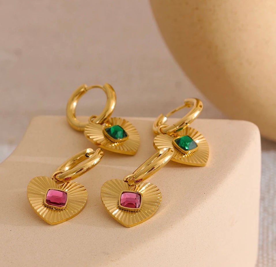 St Lucia Boutique Jadore earring 18k gold plated - pink - Shop women's Accessories at St Lucia Boutique