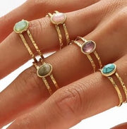 St Lucia Boutique Jasper stone ring - 18k gold plated - Shop women's Accessories at St Lucia Boutique