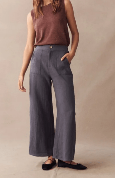 St Lucia Boutique Jude Linen Pant - steel - Shop women's Pants at St Lucia Boutique