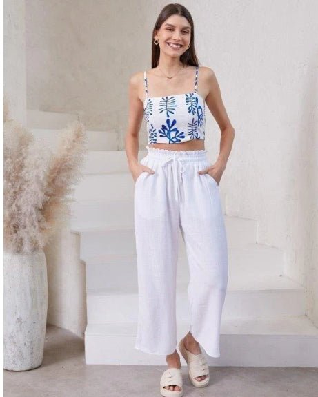 St Lucia Boutique Juno pant - White - Shop women's Pants at St Lucia Boutique