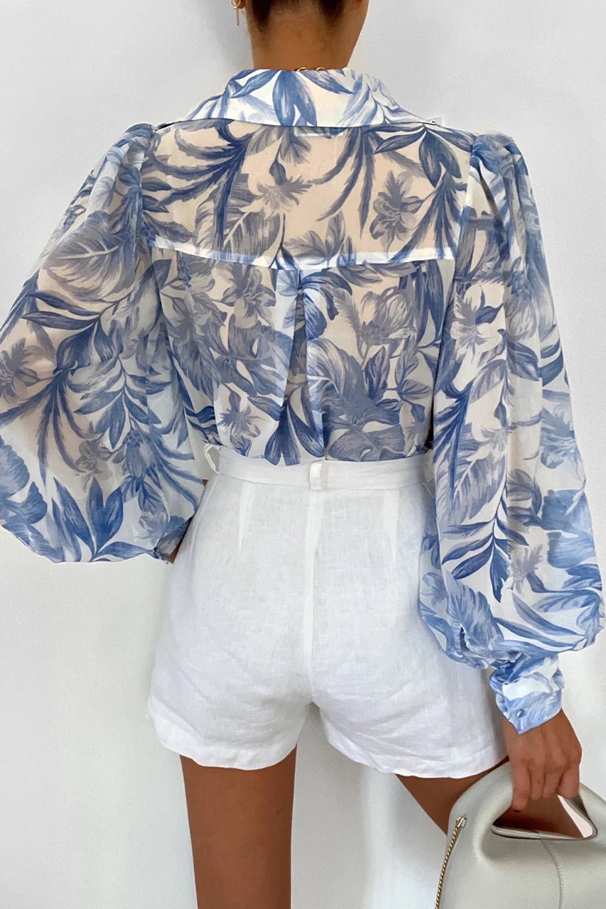 St Lucia Boutique Kiah button down blouse - blue/white - Shop women's at St Lucia Boutique