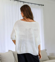 St Lucia Boutique Lexi relaxed knit top - crème - Shop women's Knitwear at St Lucia Boutique