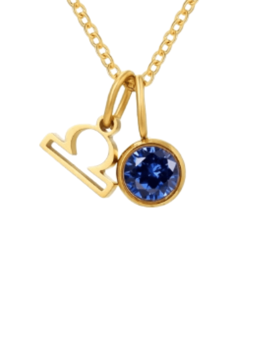 St Lucia Boutique Libra Stone Necklace - Navy/18k Gold Plated - Shop women's Accessories at St Lucia Boutique