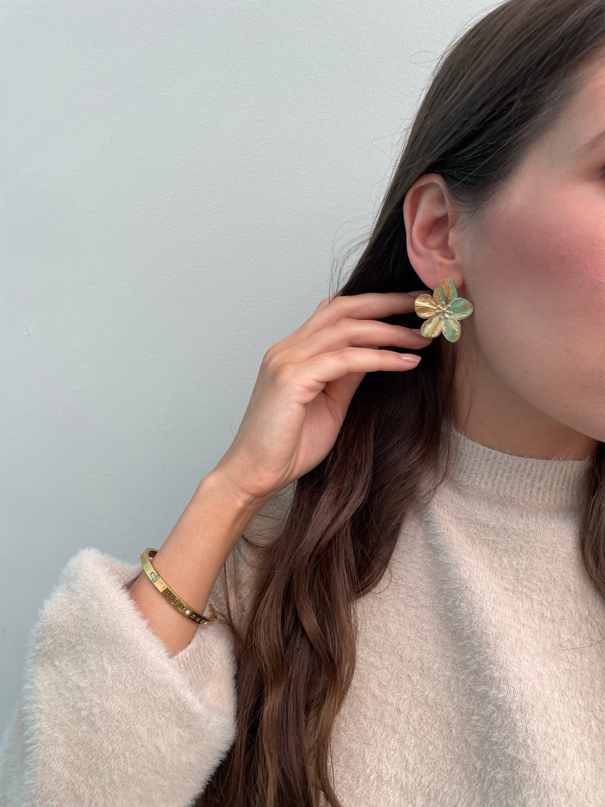 St Lucia Boutique Lily statement stud earring - 18k gold plated - Shop women's Accessories at St Lucia Boutique