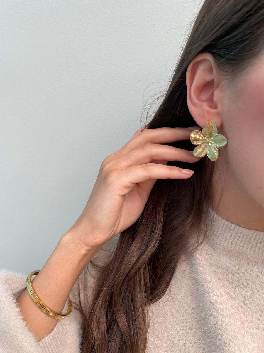 St Lucia Boutique Lily statement stud earring - 18k gold plated - Shop women's Accessories at St Lucia Boutique