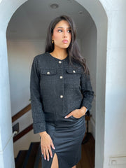 St Lucia Boutique London tweed jacket - black - Shop women's Jackets at St Lucia Boutique