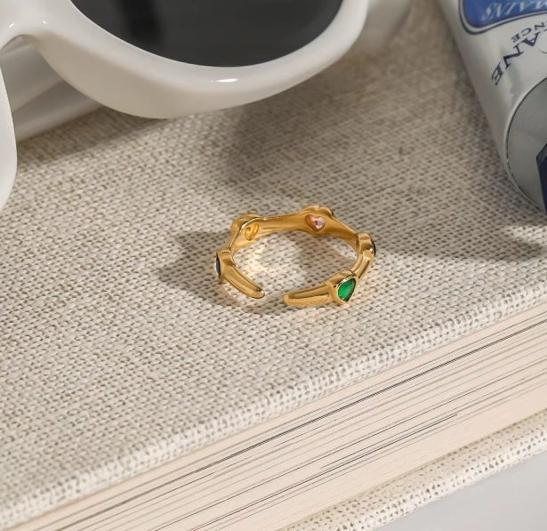 St Lucia Boutique Lover Ring - Multi/18k Gold Plated - Shop women's Accessories at St Lucia Boutique